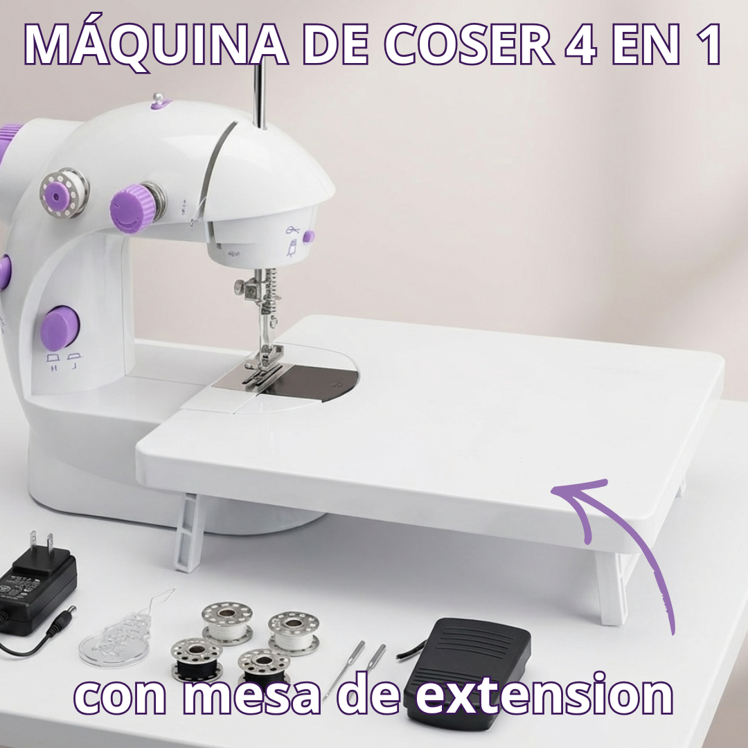Maquina de Coser - 12 Puntadas Con Mesa 4 en 1 + Kit Costura